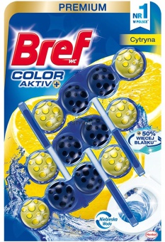 Bref Color Activ+ Cytryna Zawieszka do Wc 3x50g