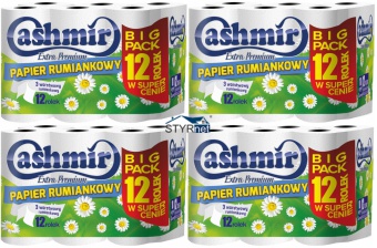 PAPIER TOALETOWY RUMIANKOWY CASHMIR 4x12 ROLEK