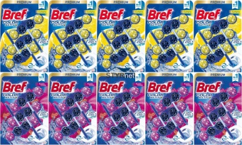 Bref Color Activ Premium Świeże Kwiaty Cytryna Zawieszka Wc 30x50g