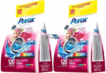 PUROX NIEMIECKI PROSZEK DO PRANIA 2 szt x 9,2 kg COLOR