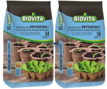 ZIEMIA DO WYSIEWU BIOVITA Z WŁÓKNEM KOKOSOWYM PODŁOŻE 2x5L