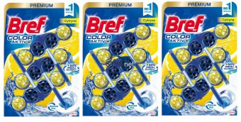 KOSTKA DO WC CYTRYNA 3x50g COLOR ACTIVE BREF - 3 SZTUKI