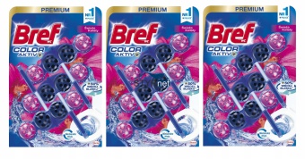 KOSTKA DO WC ŚWIEŻE KWIATY 3x50g COLOR ACTIVE BREF - 3 SZTUKI
