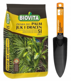 BIOVITA ZIEMIA PODŁOŻE DO PALM JUKI 5L + ŁOPATKA FISKARS 4602