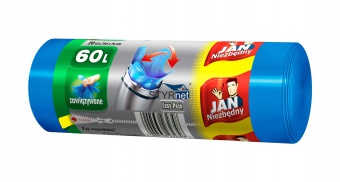 JAN NIEZBĘDNY WORKI NA ŚMIECI  60L WIĄZANE 20 SZTUK