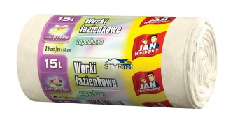 JAN NIEZBĘDNY WORKI DO ŁAZIENKI ŁAZIENKOWE WIĄZANE 15L 26 SZTUK