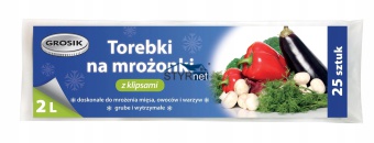 GROSIK TOREBKI NA MROŻONKI Z KLIPSAMI 2L 25 SZTUK