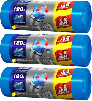 JAN NIEZBĘDNY WORKI NA ŚMIECI 120L WIĄZANE 45 SZTUK