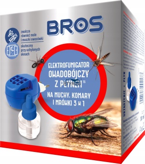 BROS ELEKTROFUMIGATOR PŁYN 3w1 NA MUCHY,KOMARY