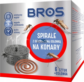 BROS SPIRALE NA KOMARY Z OSŁONKĄ DEKORACYJNĄ 6szt