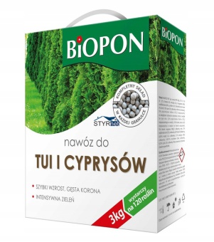 BIOPON GRANULOWANY NAWÓZ DO TUI I CYPRYSÓW 3KG