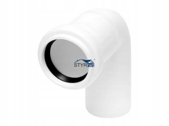 TYCNER KOLANKO KANALIZACYJNE BIAŁE FI 32MM KĄT 90°