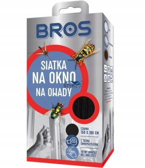 BROS SIATKA NA OKNO CZARNA NA OWADY 150 x 180