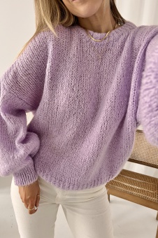 Sweter wool blend Fluffy lilac