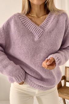 Sweter V-neck Vivienne lilac