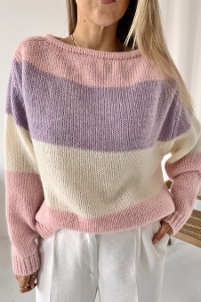 Sweter stripes powder pink