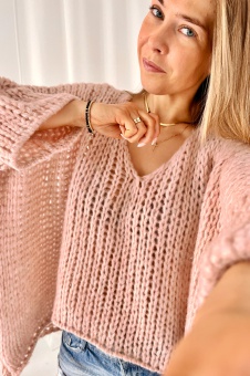 Sweter oversize Marmo powder blush