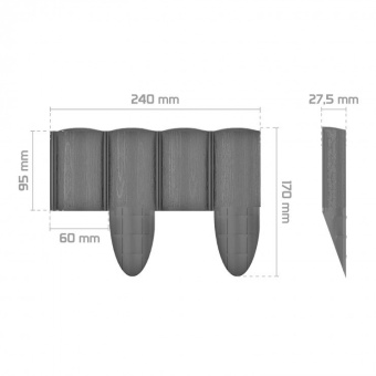 Palisada ogrodowa 4 ECO 9,5cm x 2,4 m grafitowa Cellfast