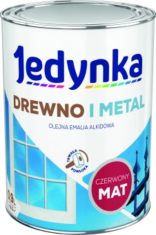 Jedynka Drewno i Metal Mat Czerwony