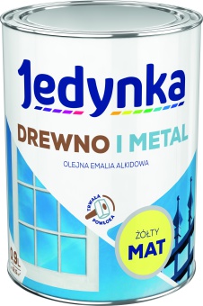 Jedynka Drewno i Metal Mat Żółty