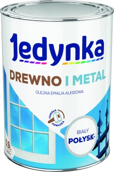 Jedynka Drewno i Metal Połysk Biały