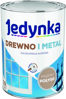 Jedynka Drewno i Metal Połysk Brązowy