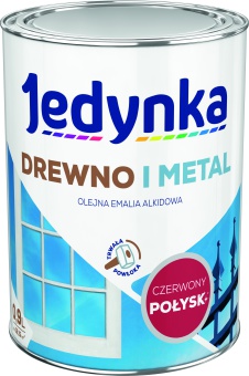 Jedynka Drewno i Metal Połysk Czerwony