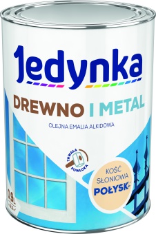 Jedynka Drewno i Metal Połysk Kość Słoniowa