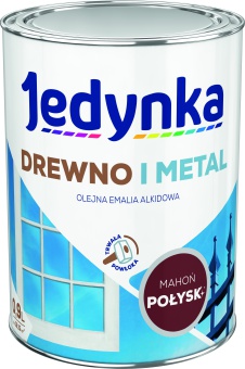 Jedynka Drewno i Metal Połysk Mahoń