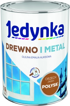 Jedynka Drewno i Metal Połysk Orzech Jasny