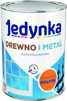 Jedynka Drewno i Metal Połysk Pomarańczowy 