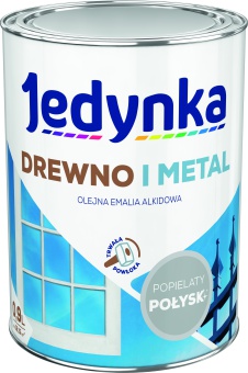 Jedynka Drewno i Metal Połysk Popielaty