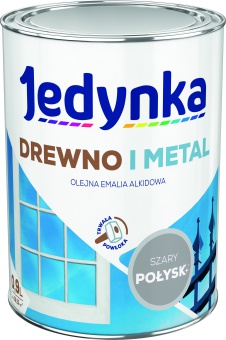 Jedynka Drewno i Metal Połysk Szary 