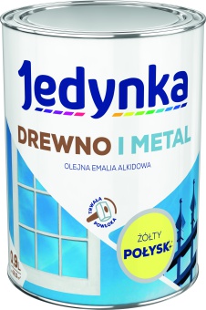 Jedynka Drewno i Metal Połysk Żółty