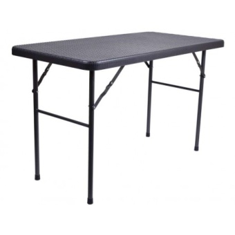 Stół cateringowy RATTAN składany w walizkę - 120 cm - czarny